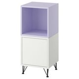 IKEA EKET dolap kombinasyonu beyaz pastel lila-metal siyah - 79602116
