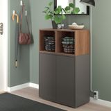 IKEA EKET dolap kombinasyonu koyu gri-ceviz görünüm - 89492768