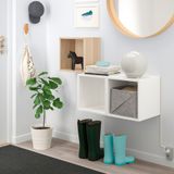 IKEA EKET duvar dolabı kombinasyonu ağartılmış meşe görünümlü-beyaz - 39286351