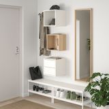 IKEA EKET duvar dolabı kombinasyonu ağartılmış meşe görünümlü-beyaz - 79336392