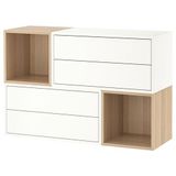 IKEA EKET duvar dolabı kombinasyonu beyaz-ağartılmış meşe görünümlü - 19286385