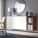 IKEA EKET duvar dolabı kombinasyonu beyaz-ceviz görünüm - 29492691