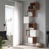 IKEA EKET duvar dolabı kombinasyonu beyaz-ceviz görünüm - 49490323