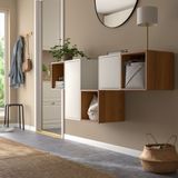 IKEA EKET duvar dolabı kombinasyonu beyaz-ceviz görünüm - 69490317