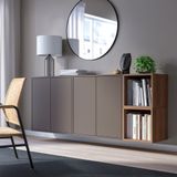 IKEA EKET duvar dolabı kombinasyonu koyu gri-ceviz görünüm - 29492747