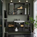 IKEA ENHET/TVALLEN banyo mobilyası seti antrasit - 49547353