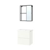 IKEA ENHET/TVALLEN banyo mobilyası seti antrasit-beyaz - 29613358