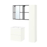 IKEA ENHET/TVALLEN banyo mobilyası seti antrasit-beyaz - 59613352