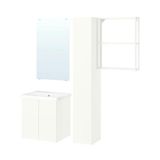 IKEA ENHET/TVALLEN banyo mobilyası seti beyaz - 39613348