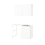 IKEA ENHET/TVALLEN çamaşır odası ve banyo için dolap kombinasyonu beyaz - 89613360