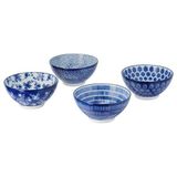 IKEA ENTUSIASM porselen kase seti mavi-beyaz - 70417241