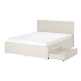 IKEA FAGELFJALLET/LINDBADEN çift kişilik karyola kırık beyaz - 19621108