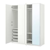 IKEA /FARDAL/AHEIM gardırop parlak cila beyaz-ayna - 29503034