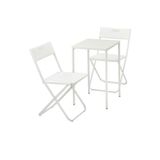 IKEA Fejan masa ve katlanabilir sandalye seti beyaz mindersiz 2 sandalyeli