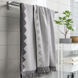 IKEA FJALLSTARR banyo havlusu beyaz-gri - 90571217