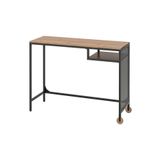 IKEA Fjällbo Siyah 100x36 Cm Çalışma Masası Rustik Metal Ve Masif Ahşap