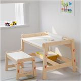 Ikea Flisat Çocuk Masası Huş, 92X67 Cm, Ayarlanabilir Oyun-Aktivite-Çalışma Masası Natürel - Genel - Çok Renkli