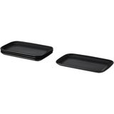 IKEA Färgklar Tabak Seti, Mat Koyu Gri, 30 X 18 Cm, 4 Adet - 100 ml