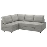 IKEA FRIHETEN bazalı yataklı köşe kanepe faringe açık gri - 69517053