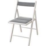 IKEA Frösvı Katlanır Sandalye Beyaz-Knisa Açık Gri Masif Ahşap 1ADET Modern Tasarım ve Yüksek Dayanıklılık
