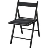 Ikea Frösvı Knisa Mutfak Sandalyesi Katlanır Yer Kaplamaz Siyah Koyu Gri Kumaş Oturma Yüzeyi