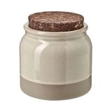 IKEA Gladelıg Serisi Ile Eşleşen Seramik Kavanoz 2 Adet Bej Renk 1 Lt Sırlı Yüzey-Mantar Kapak - Bej Rengi - 1000 ml
