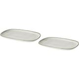 IKEA Gladelıg Tabak Seti, Gri Renk 20X13 Cm, 2 Adet Servis-Sunum Tabağı Stoneware - Yok