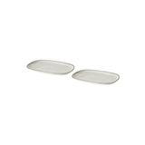 IKEA Gladelıg Tabak Seti, Gri Renk 20x13 cm, 2 Adet Servis-Sunum Tabağı Stoneware