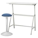 IKEA GLADHÖJDEN/NILSERIK yüksekliği ayarlanabilen çalışma masası ve tabure beyaz-koyu mavi - 99501201
