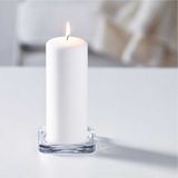 IKEA Glasıg Cam Mum Tabağı 10X10 cm Kare Desenli Sabit Duran Kullanışlı Tasarım