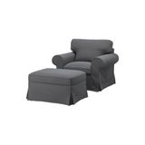 IKEA Gri Berjer Koltuk, Tekli Koltuk ve Puf Seti