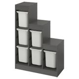 IKEA Gri Pratik Saklama Ünitesi, 99x44x94 cm, Çocuk Odası Oyuncak Dolabı Düzenleyici, Beyaz
