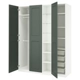 IKEA /GRIMO gardırop beyaz-gri-yeşil - 29607159