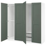 IKEA /GRIMO gardırop beyaz-gri-yeşil - 59579268