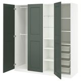 IKEA /GRIMO gardırop beyaz-gri-yeşil - 89607156