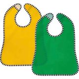 Ikea Grönfınk 2 Adet Mama Önlüğü, Yeşil-Sarı, %100 Geri Dönüştürülmüş Polyester, Hassas Ciltler İçin - Yeşil - Sarı