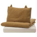 IKEA GULDVAVARE bebek nevresim takımı koyu sarı-bej - 30530282