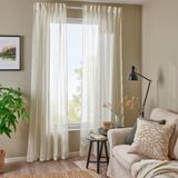 IKEA HALLEBRACKA tül perde/2 kanat beyaz - 70559674