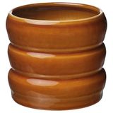 IKEA HASSELBUKETT seramik saksı kahverengi-sarı - 80621821