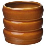 IKEA HASSELBUKETT Seramik Saksı Kahverengi/Sarı 12 cm İç ve Dış Mekan kahverengi-sarı 12 cm
