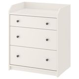 IKEA HAUGA 3 çekmeceli şifonyer beyaz - 20581521