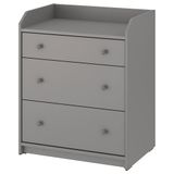 IKEA HAUGA 3 çekmeceli şifonyer gri - 80581518