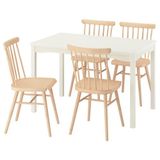 IKEA HAUGA/HÖGVED mutfak masası takımı beyaz-huş kaplama - 69612465
