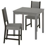 IKEA HAUGA/STEFAN mutfak masası takımı gri-venge knisa gri/bej - 39574912