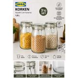 IKEA HAVA GEÇİRMEZ SIZDIRMAZ KAPAKLI CAM KAVANOZ 3 LÜ SET