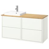 IKEA HAVBACK/ALSKEN/ORRSJÖN lavabo dolabı kombinasyonu beyaz-bambu - 49528514
