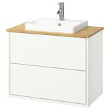IKEA HAVBACK/ALSKEN/ORRSJÖN lavabo dolabı kombinasyonu beyaz-bambu - 99521384