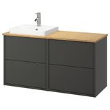 IKEA HAVBACK/ALSKEN/ORRSJÖN lavabo dolabı kombinasyonu koyu gri-bambu - 59528523