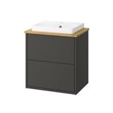 IKEA HAVBACK/ALSKEN/ORRSJÖN lavabo dolabı kombinasyonu koyu gri-bambu - 69629324