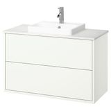 IKEA HAVBACK/TOLKEN/ORRSJÖN lavabo dolabı kombinasyonu beyaz-beyaz mermer görünüm - 99521534